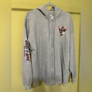Deals Gap/Tail of the Dragon Gray Zip-Up Hoodie with Graphic